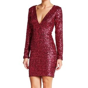 Red sequin dress